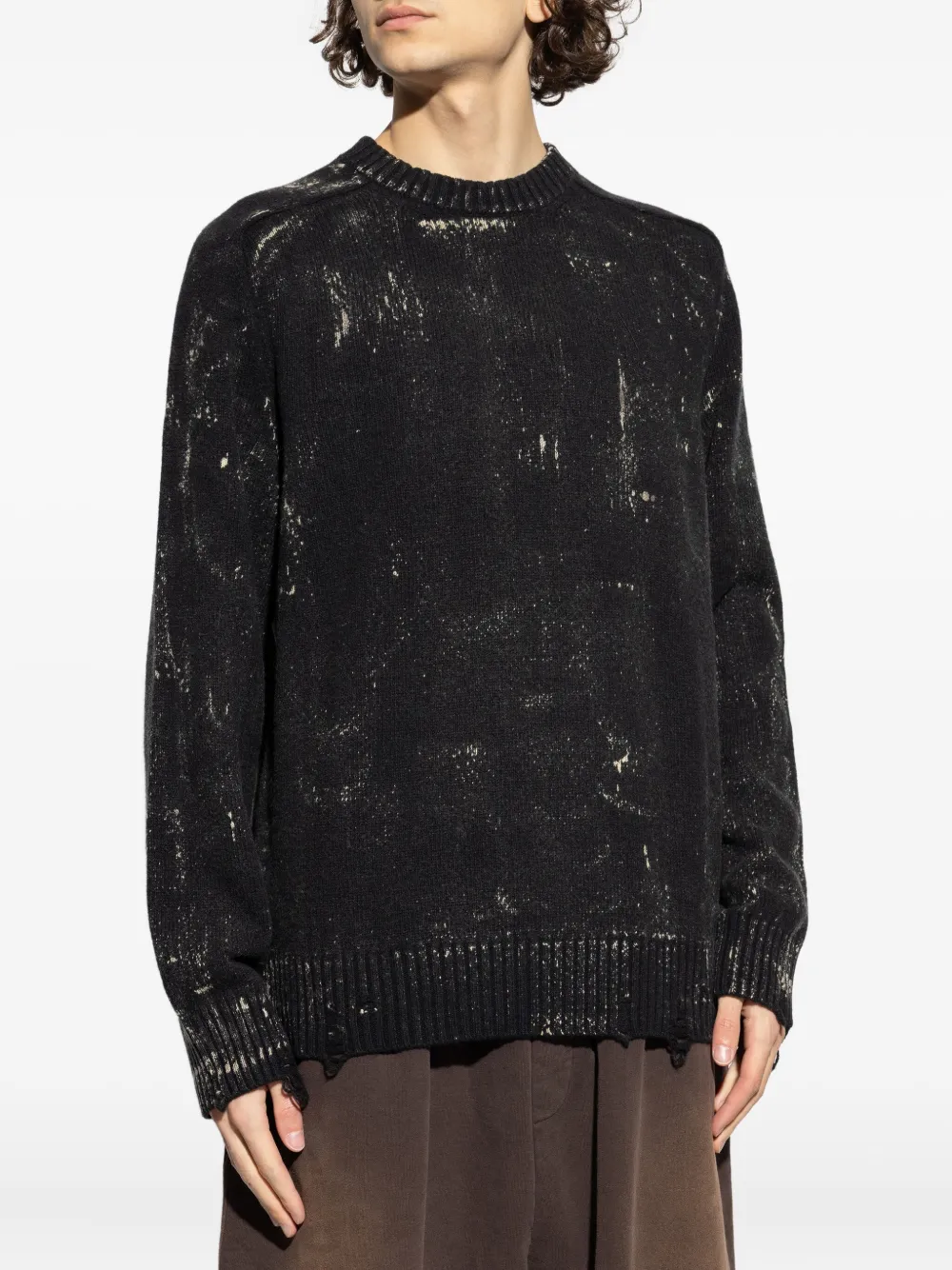 Diesel K-MAXENSE gerafelde trui Zwart