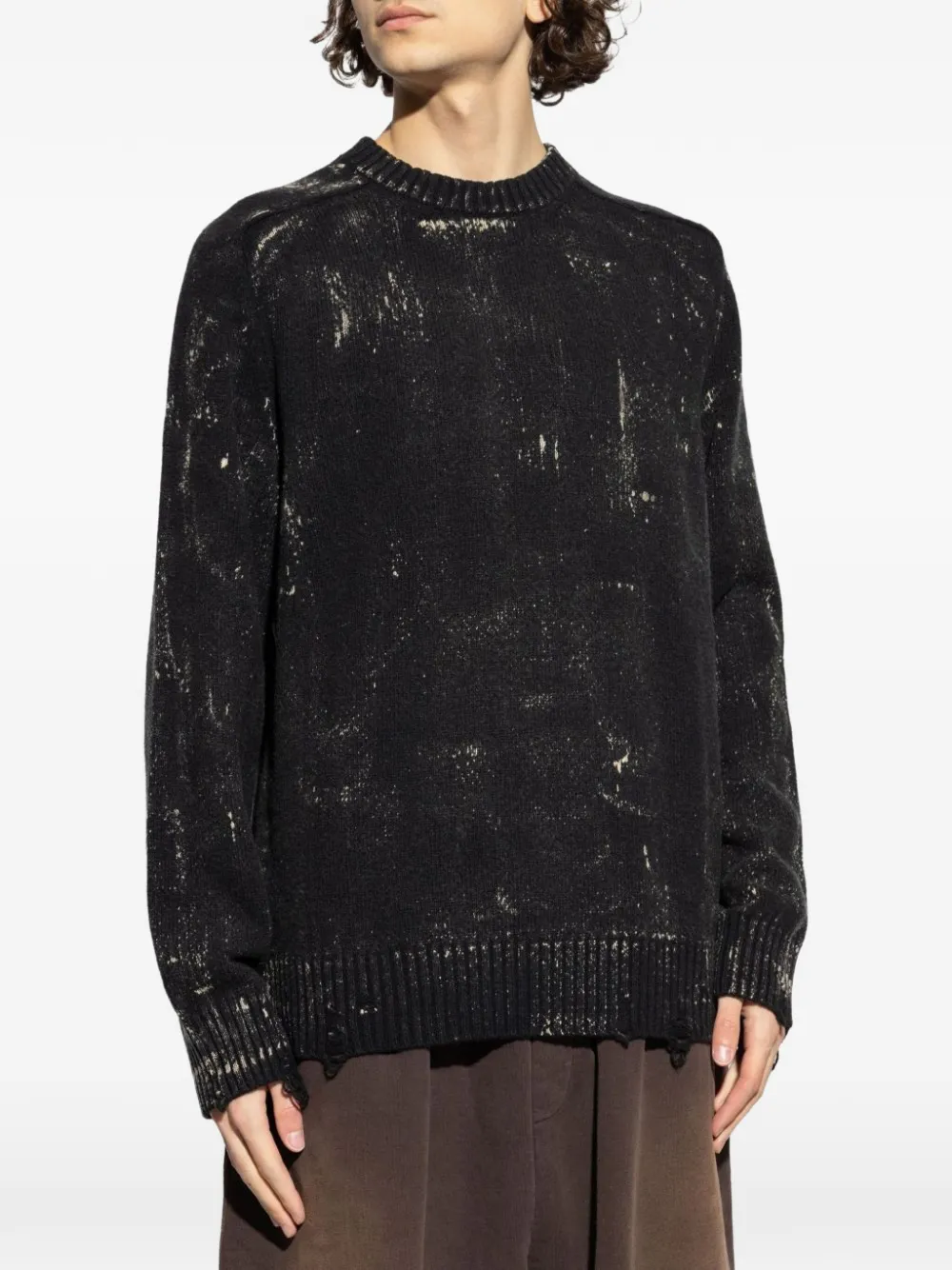 め*ち様 DIESEL ブラック ダメージセーター Mサイズ Diesel K-Maxense ダメージ セーター | ブラック | FARFETCH JP
