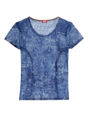 Diesel T-Ele-Long-Q1 T-shirt | Blue | FARFETCH