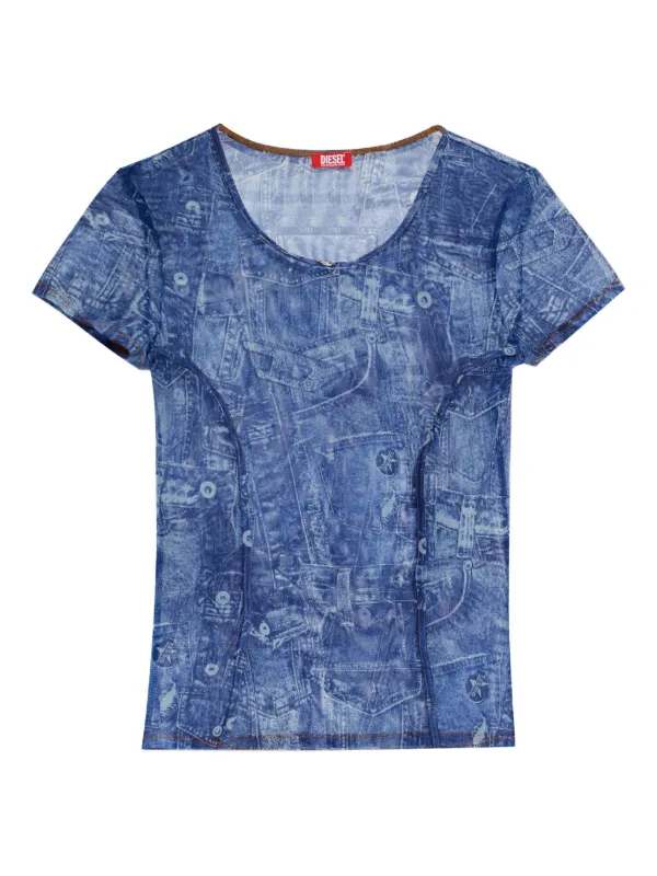 Diesel デニム プリント Tシャツ | ブルー | FARFETCH JP