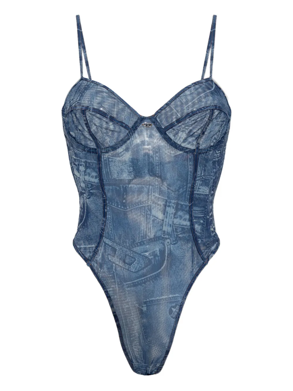 Diesel print bridget-dnm bodysuit | Blue | Image 1