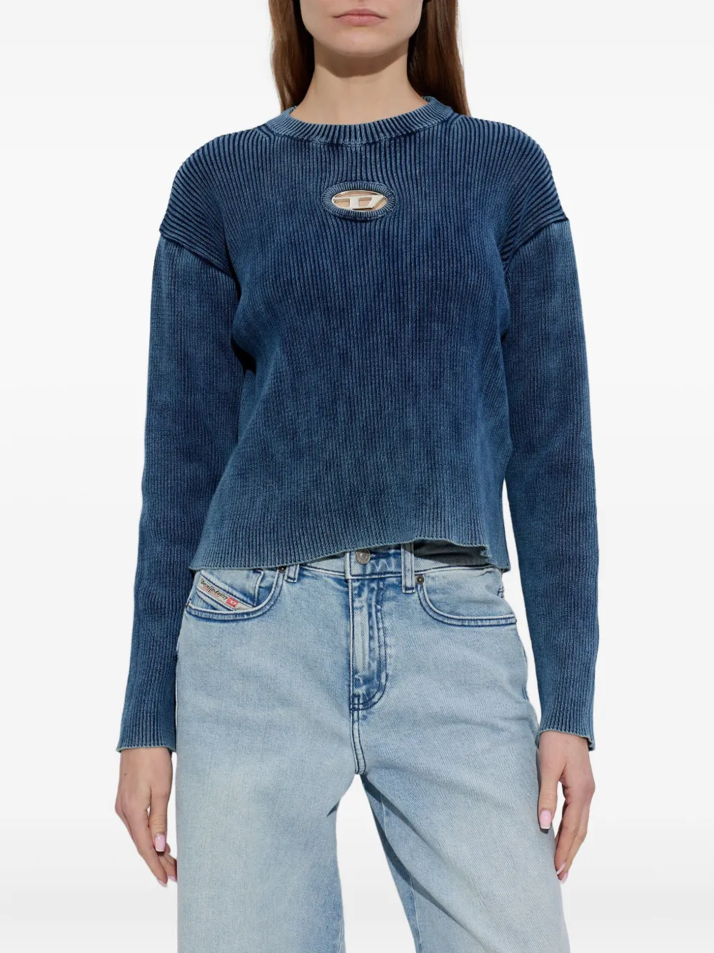 Diesel M-anchor Logo Sweater In Blue