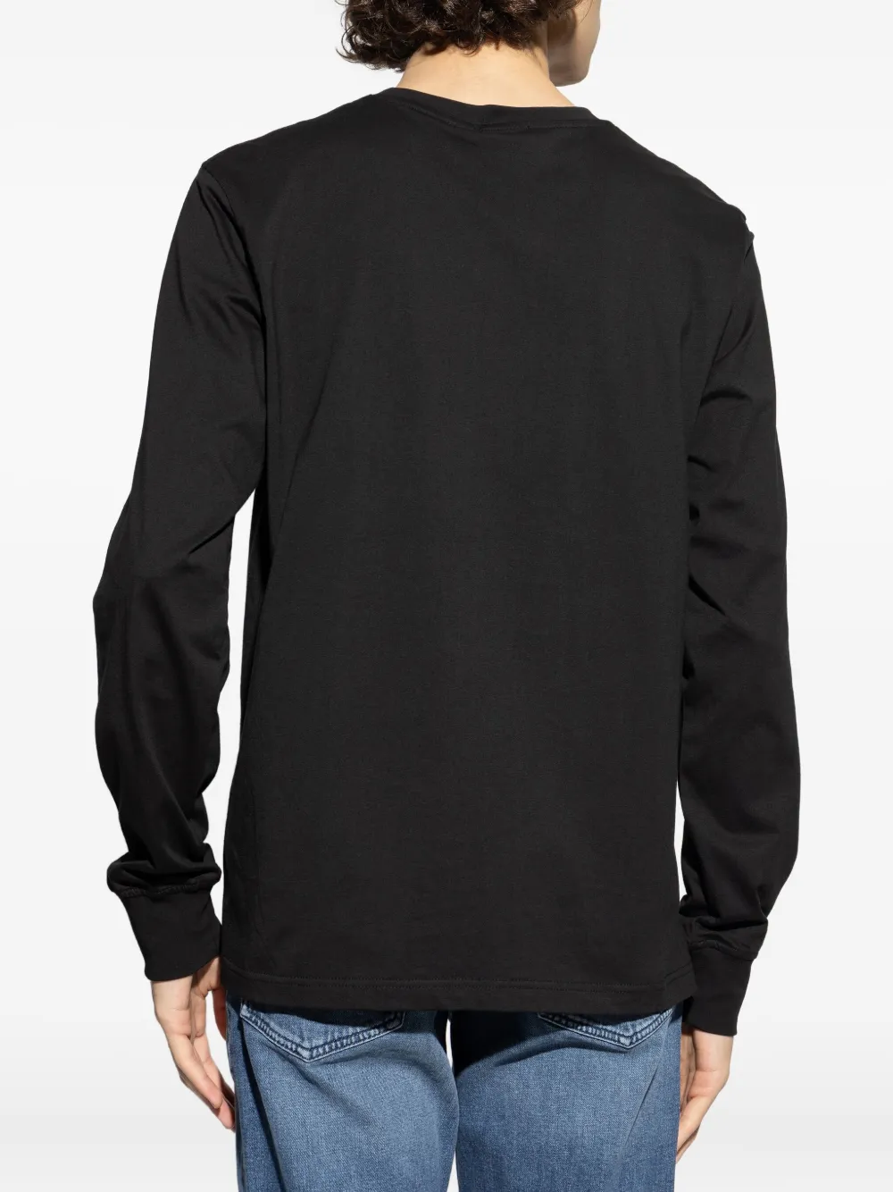 Diesel T-Adjust-LS-V1 T-shirt met logo en lange mouwen Zwart