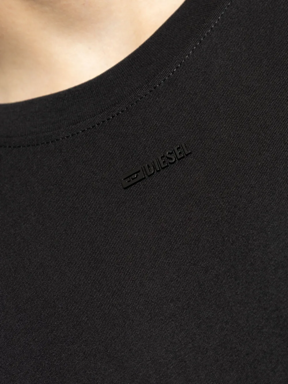 Diesel T-Adjust-LS-V1 T-shirt met logo en lange mouwen Zwart