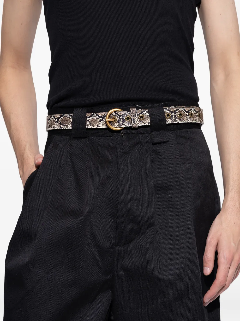 Duke & Dexter Ellis Snakeskin-effect Buckle Belt In Multi