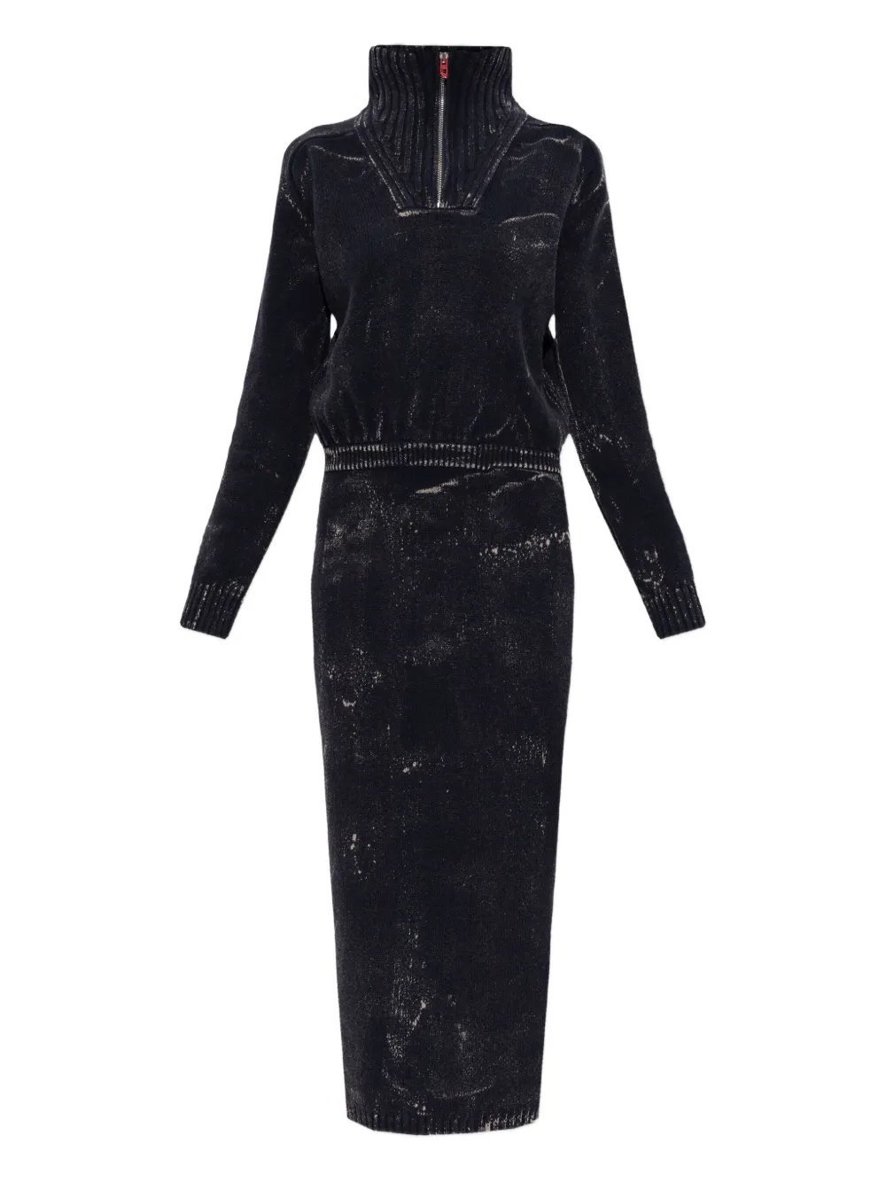 Diesel M-marcelle quarter-zip dress - ブラック Diesel M-marcelle quarter-zip dress - ブラック