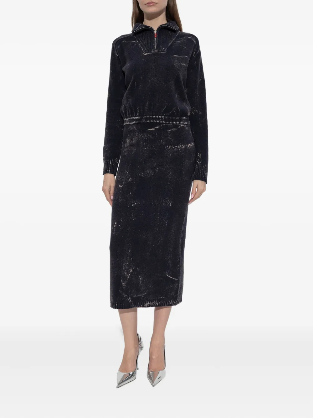 Diesel M-Marcelle jurk met rits Zwart