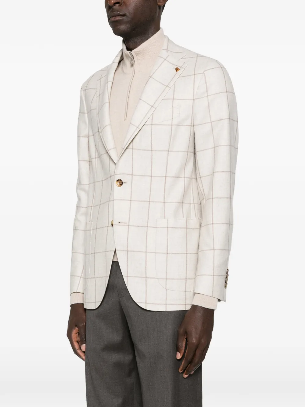  Latorre Grid-pattern Blazer - Neutrals 