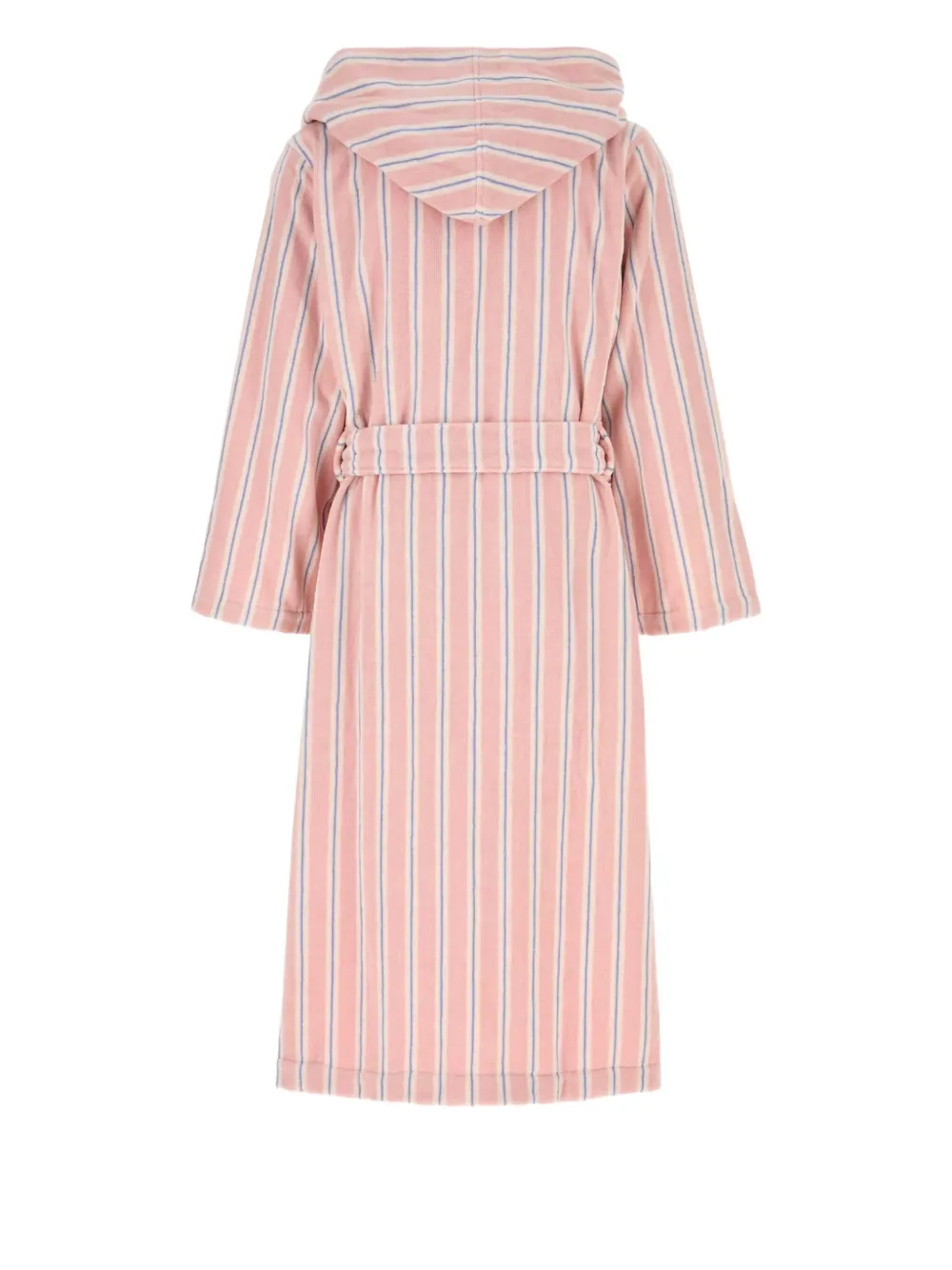 Tekla Hooded Striped Bath Robe In Pink