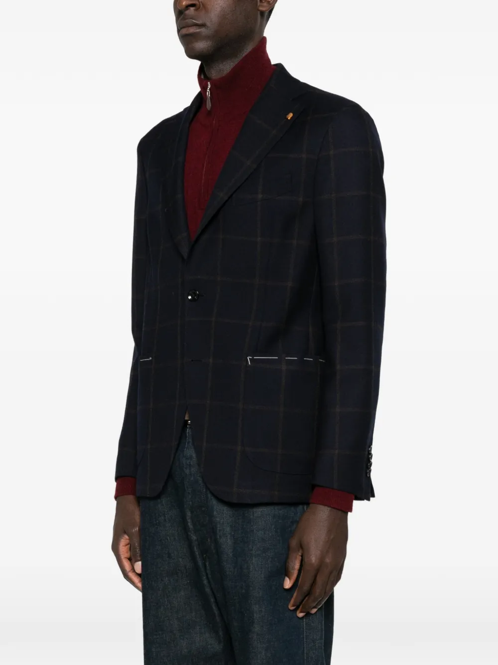  Latorre Check-pattern Blazer - Blue 