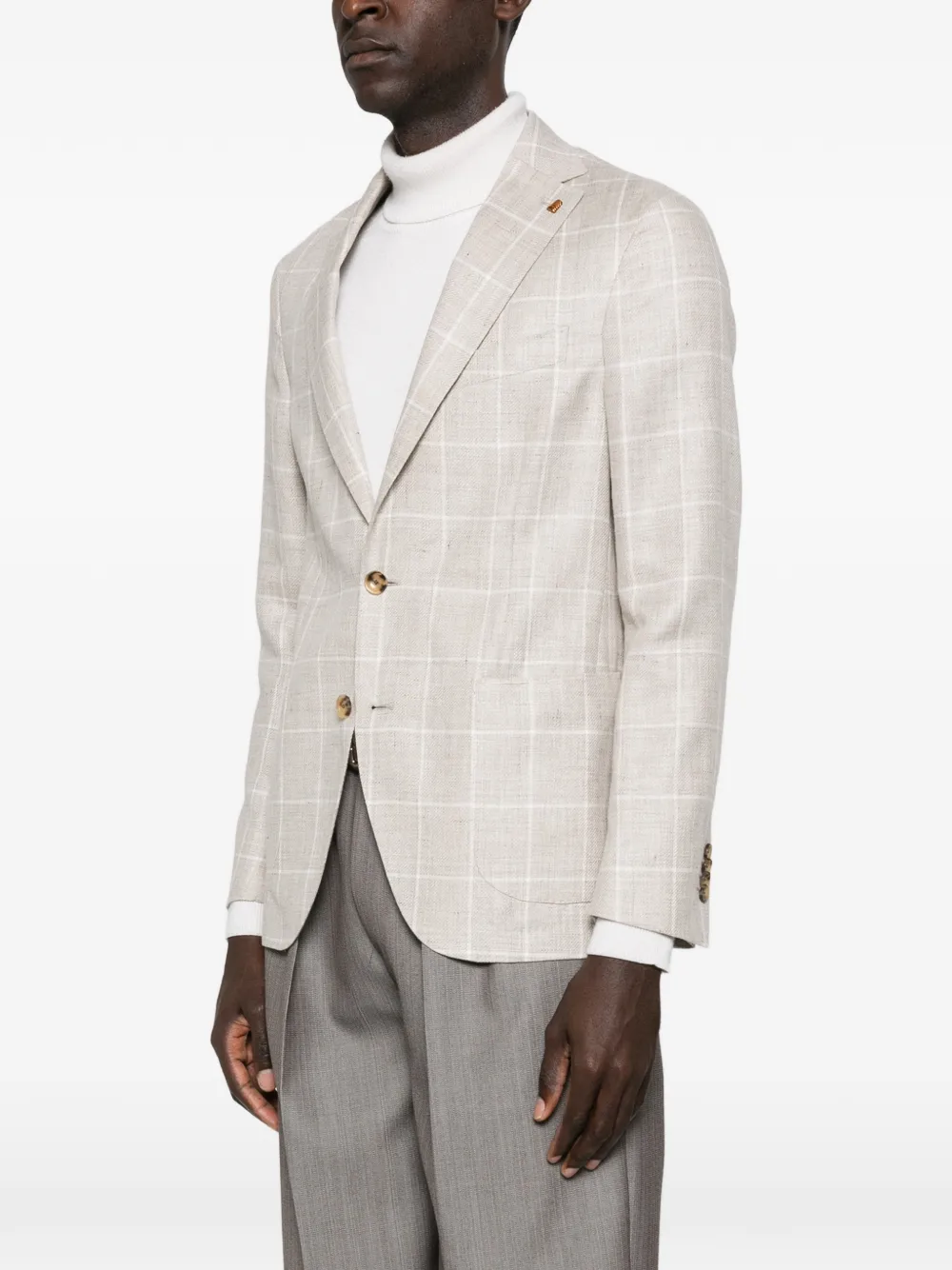  Latorre Check-pattern Single-breasted Blazer - Neutrals 