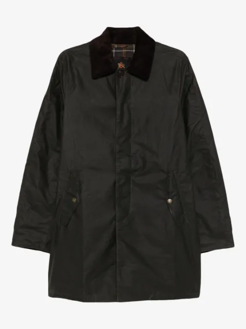 Baracuta corduroy-collar long-sleeve coat