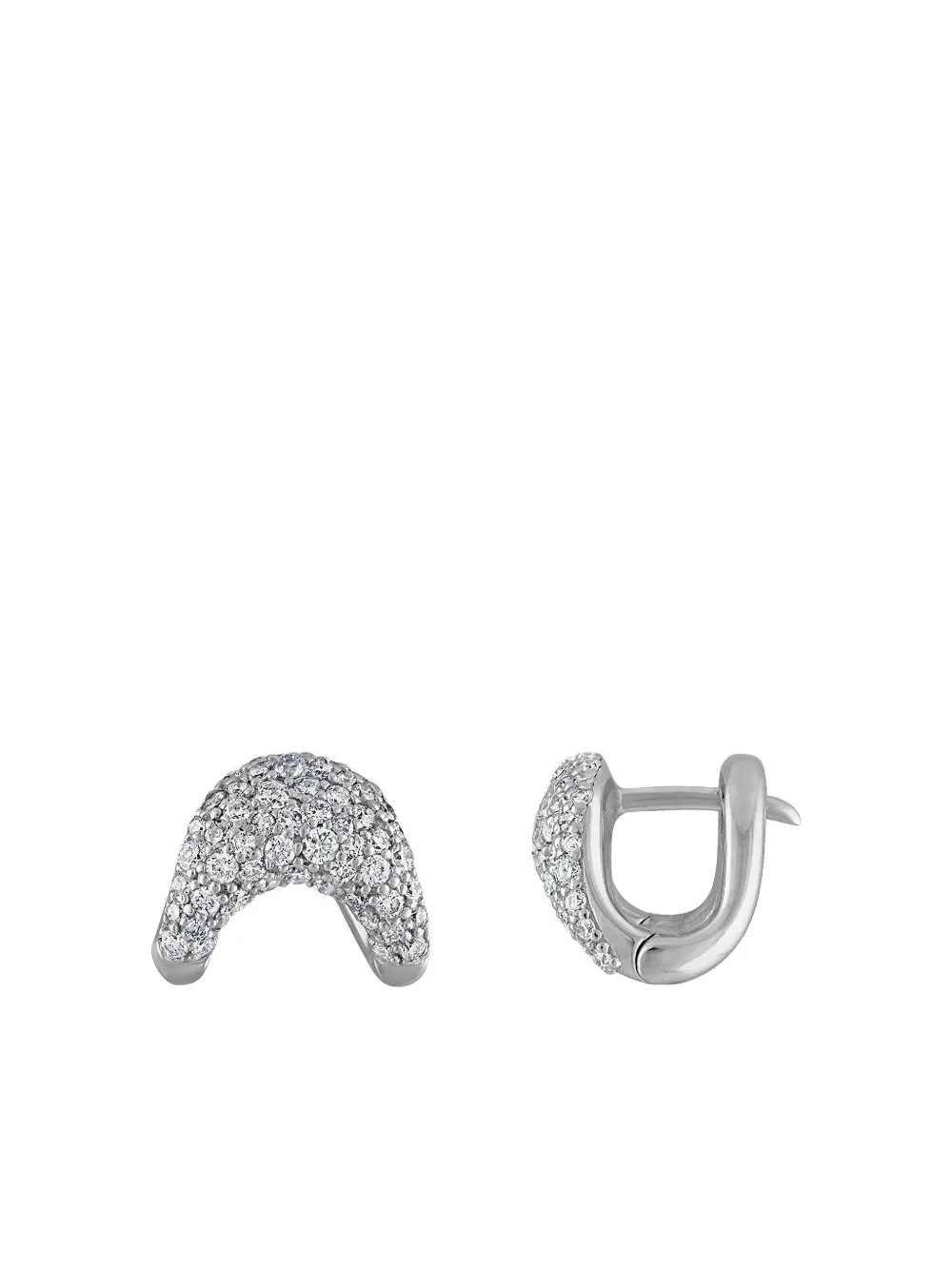 ZAHN-Z 14K white gold Zaha diamond earrings - シルバートーン ZAHN-Z 14K white gold Zaha diamond earrings - シルバートーン