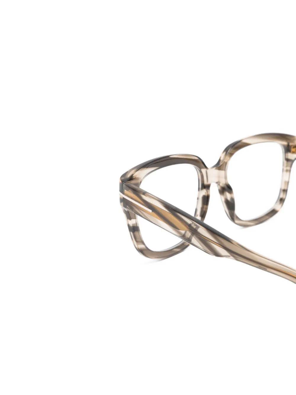  Tom Ford Eyewear Stripe Geometric Glasses - Brown 
