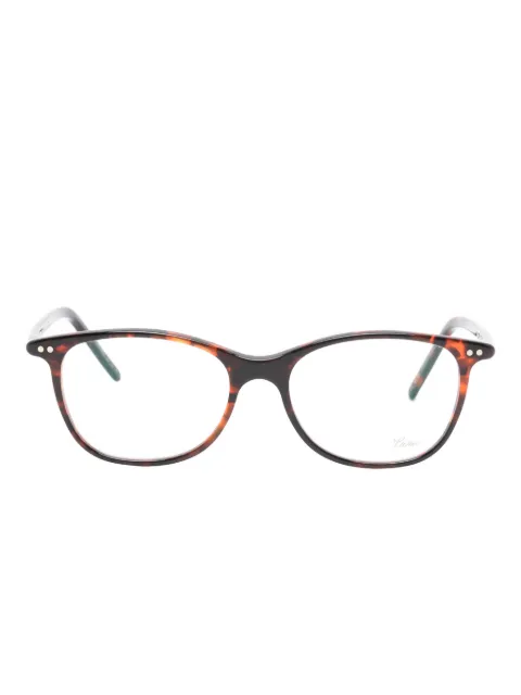 Lunor rectangle-frame havana-pattern glasses