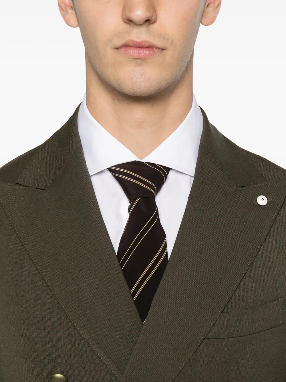 Luigi Bianchi Mantova Double-breasted Suit In Green
