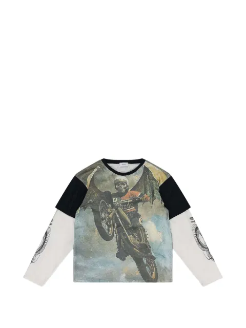 RHUDE Leap of Death graphic-print layered-sleeve T-shirt