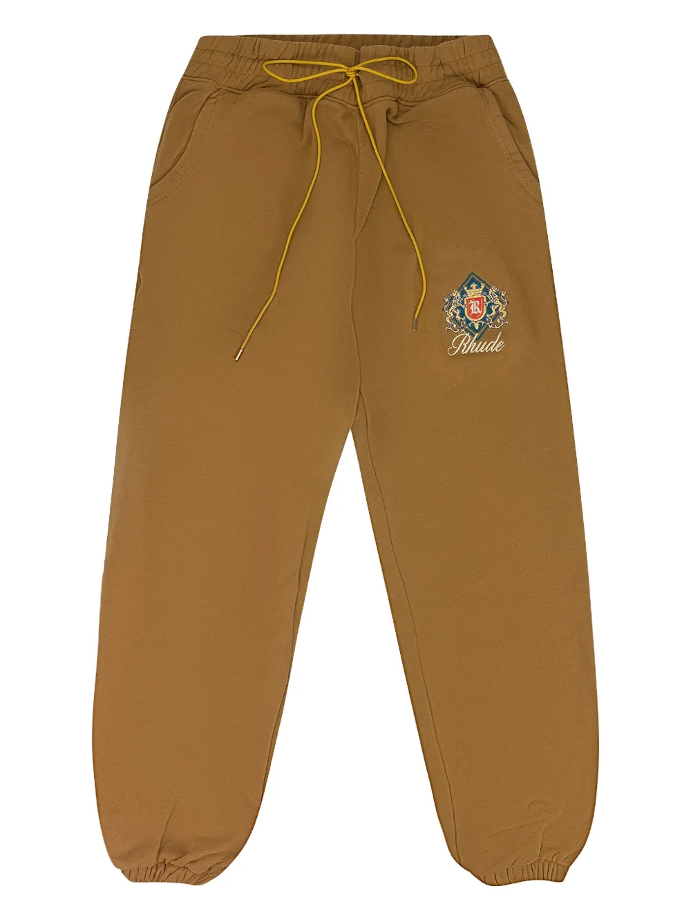 RHUDE logo-embroidered drawstring-waist track pants | Brown | Image 1