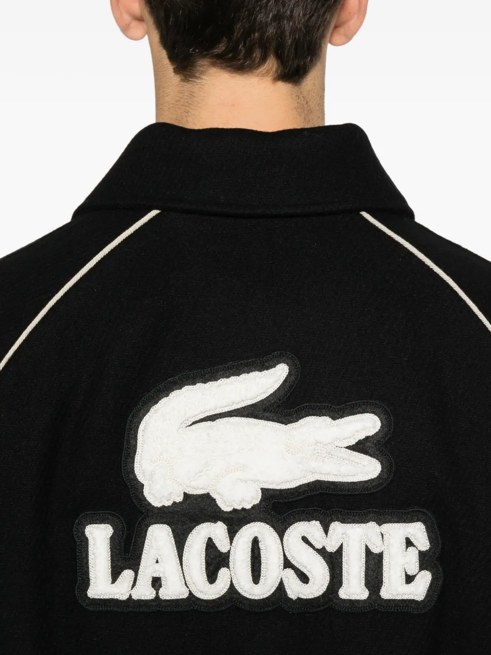 Lacoste buttoned trim-detail bomber jacket Zwart