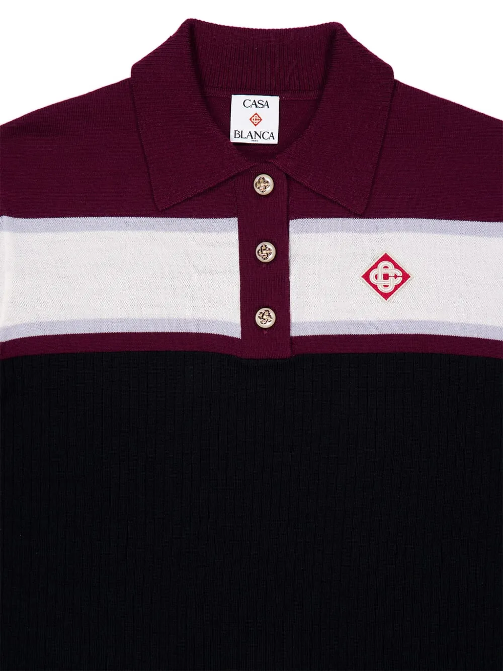 Casablanca Gestreept poloshirt Zwart