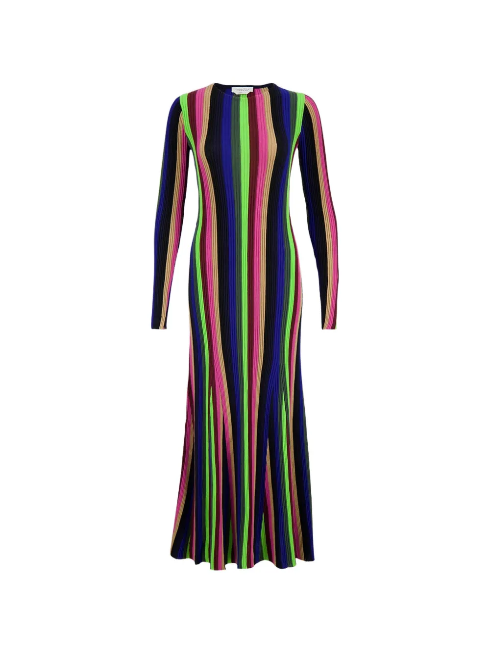 Gabriela Hearst striped-pattern long-sleeve dress - Nero