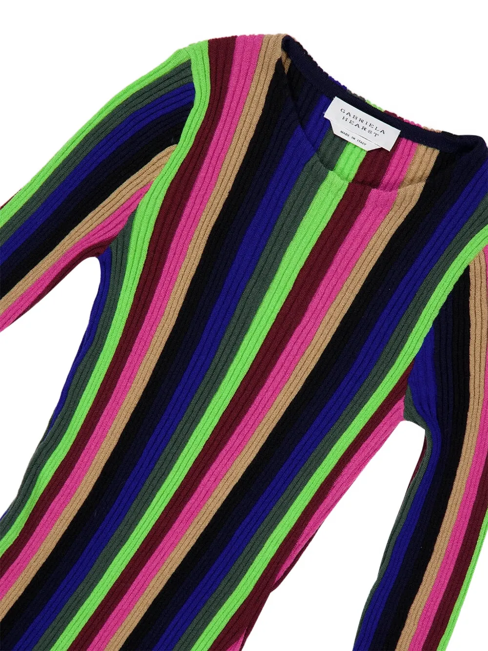 Gabriela Hearst Gestreepte jurk met lange mouwen Zwart