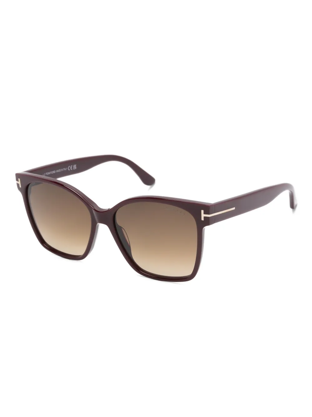TOM FORD Eyewear Zonnebril met rechthoekig montuur - Rood