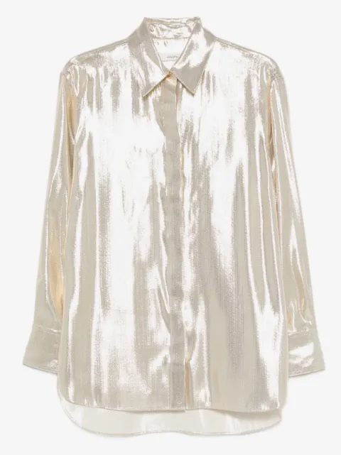 JOSEPH Capri metallic buttoned top