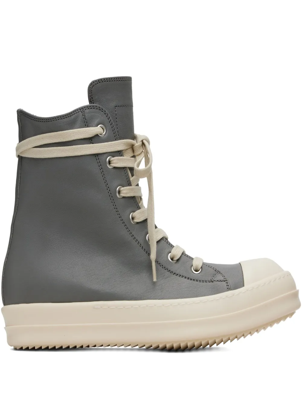 Rick Owens zipped leather high-top sneakers - グレー Rick Owens zipped leather high-top sneakers - グレー