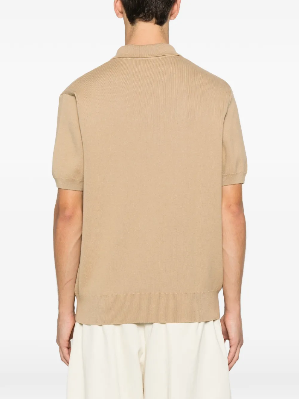 Lacoste striped short-sleeve knitwear Beige