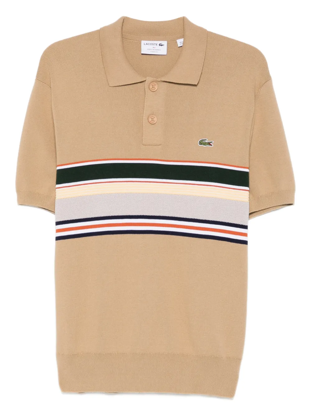 Lacoste striped short-sleeve knitwear - ニュートラル Lacoste striped short-sleeve knitwear - ニュートラル