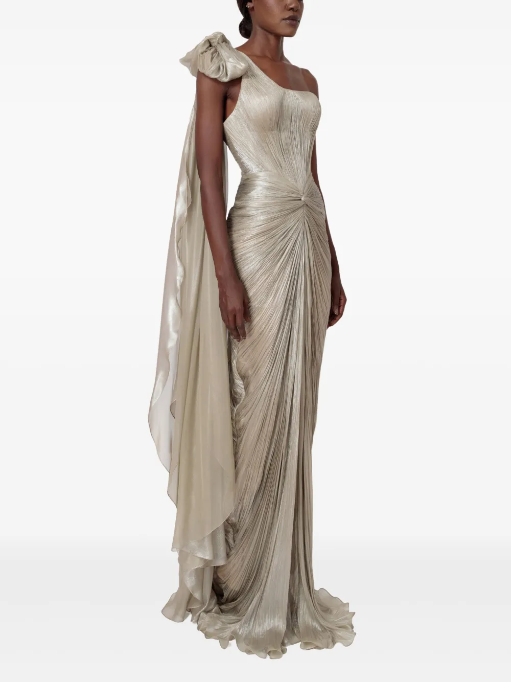 Iris Serban Lissa one-shoulder bow maxi dress - Grijs