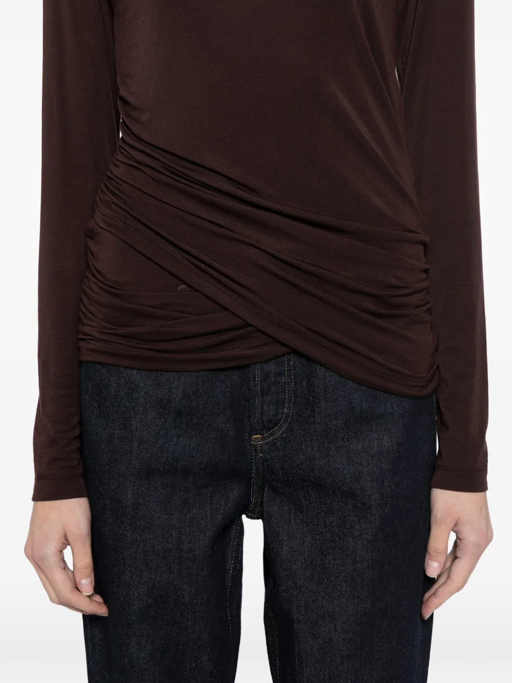 Agolde Twist Eve T-shirt In Brown