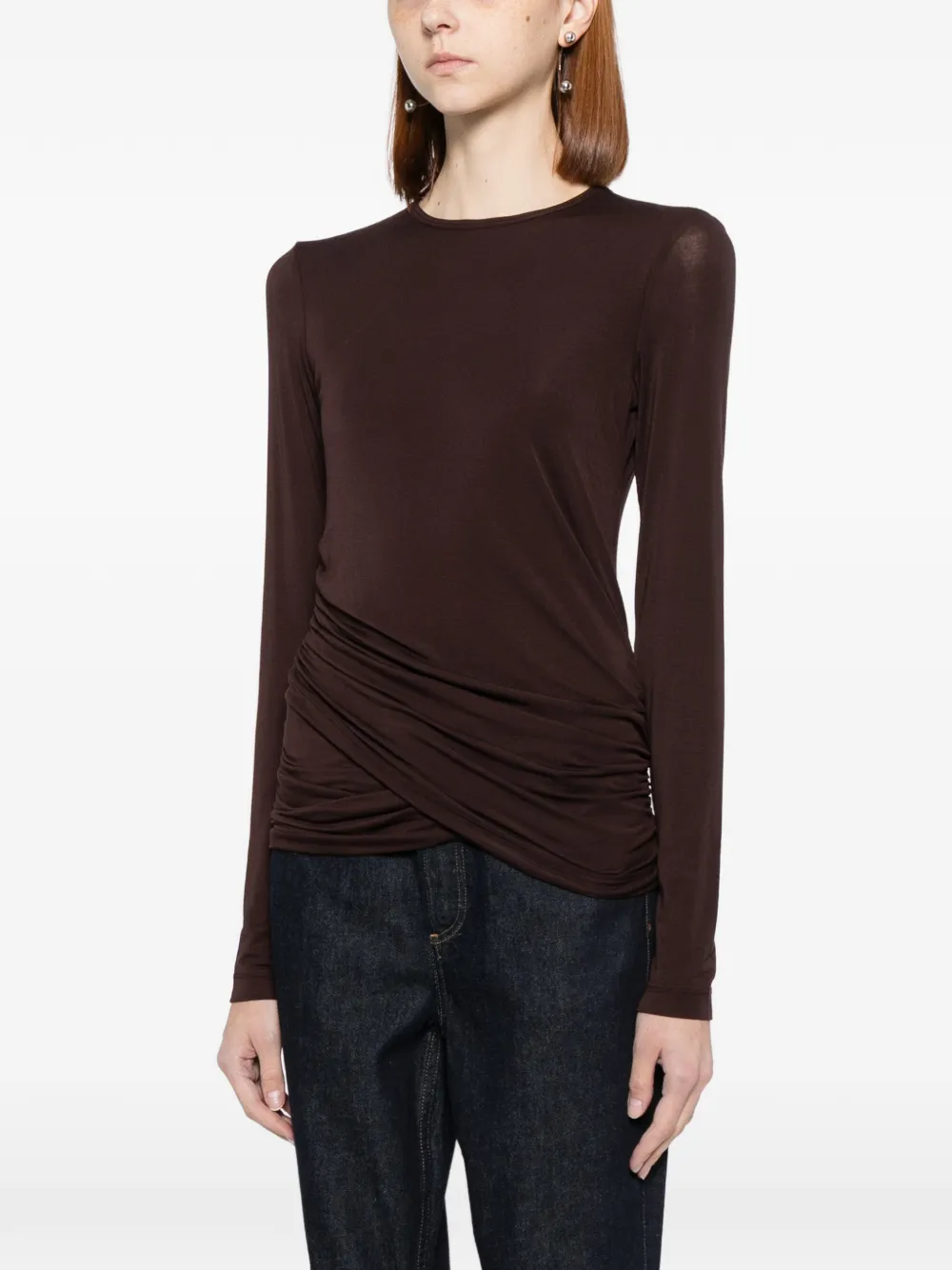 Agolde Twist Eve T-shirt In Brown