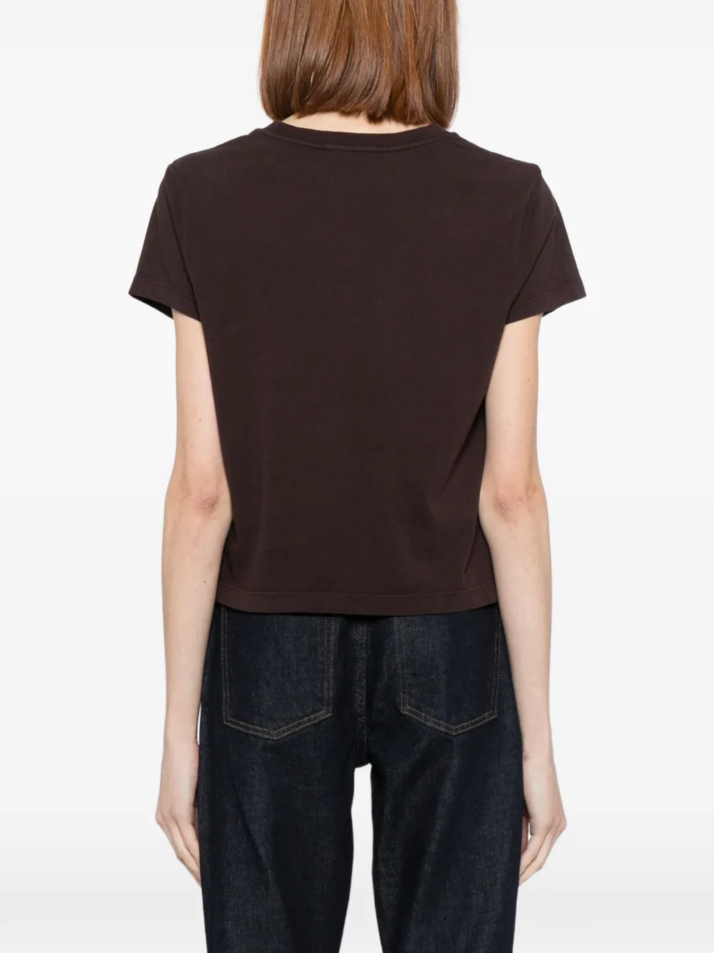 Agolde Adine Shrunken T-shirt In Brown