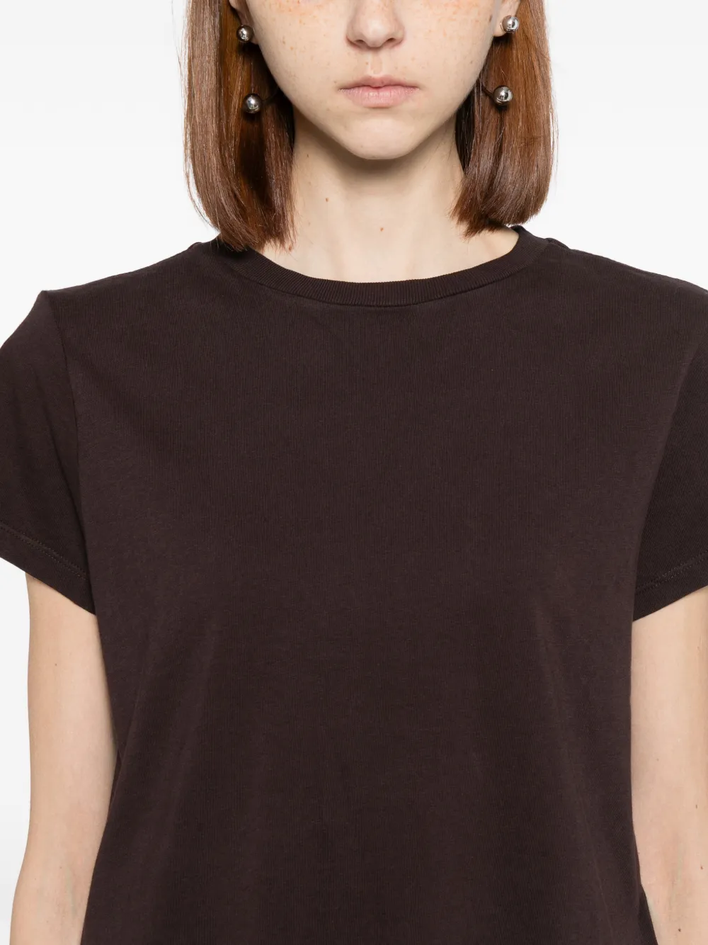 Agolde Adine Shrunken T-shirt In Brown