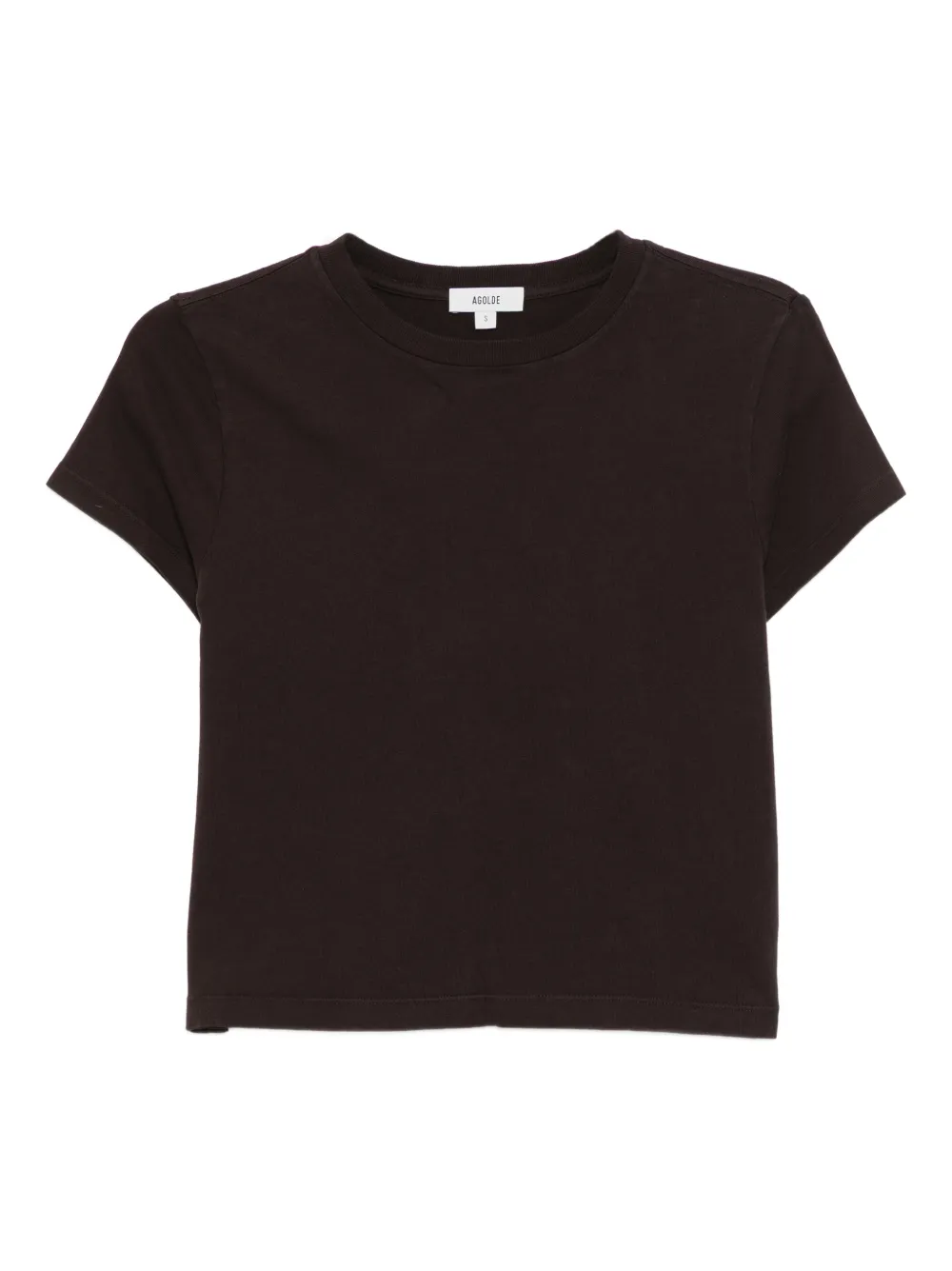 Agolde Adine Shrunken T-shirt In Brown