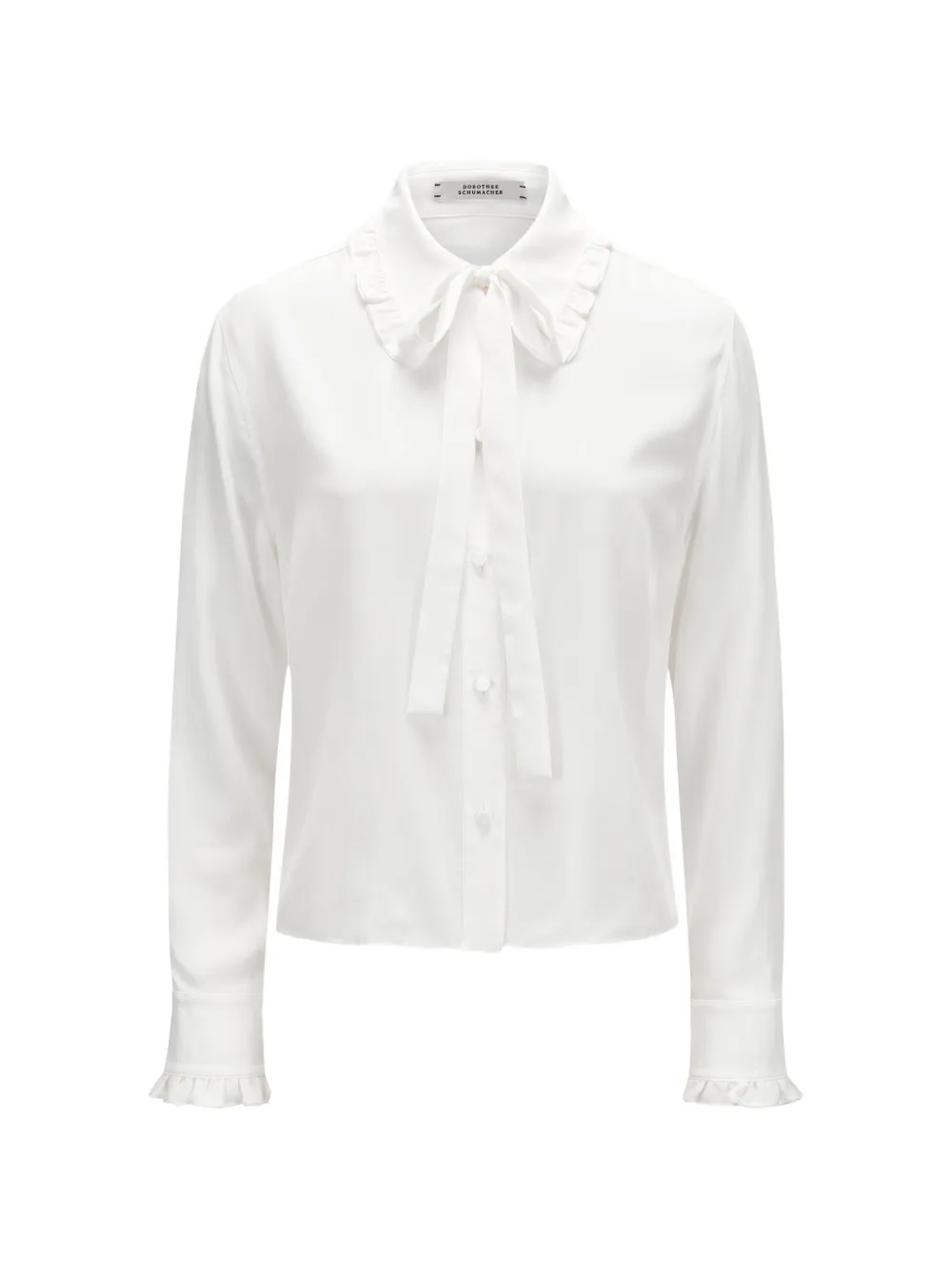 Dorothee Schumacher ruffled tie-neck blouse - Bianco