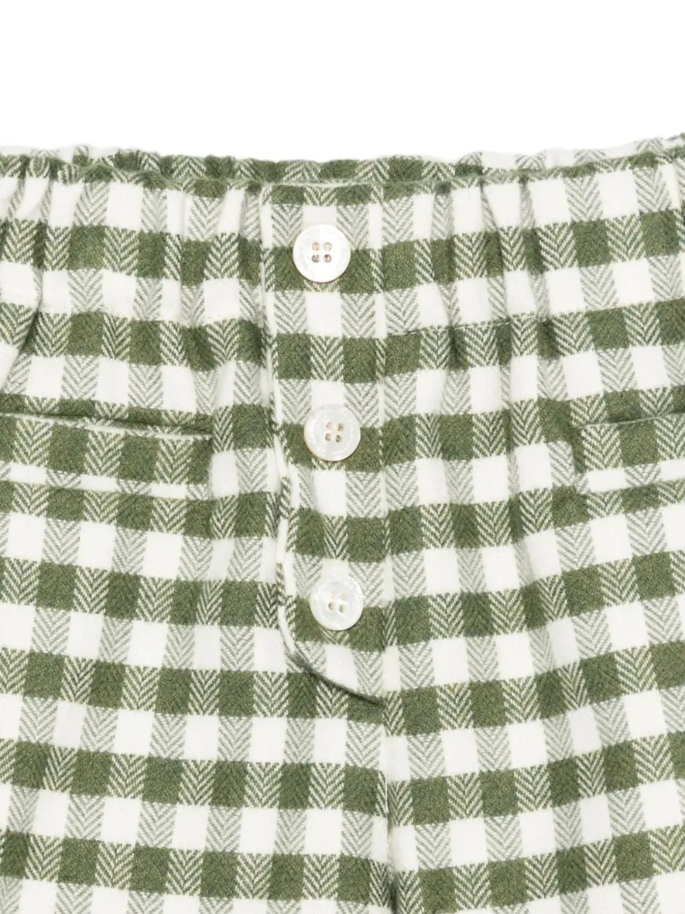 La Stupenderia Gingham Button Shorts In Green