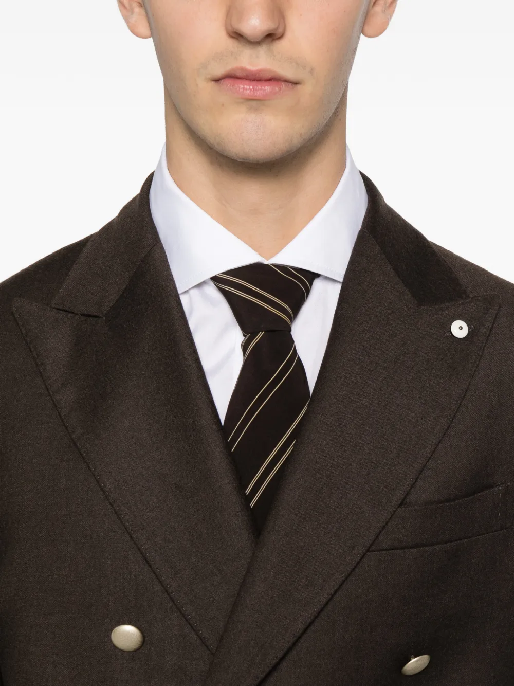 Luigi Bianchi Mantova Double-breasted Suit In Brown