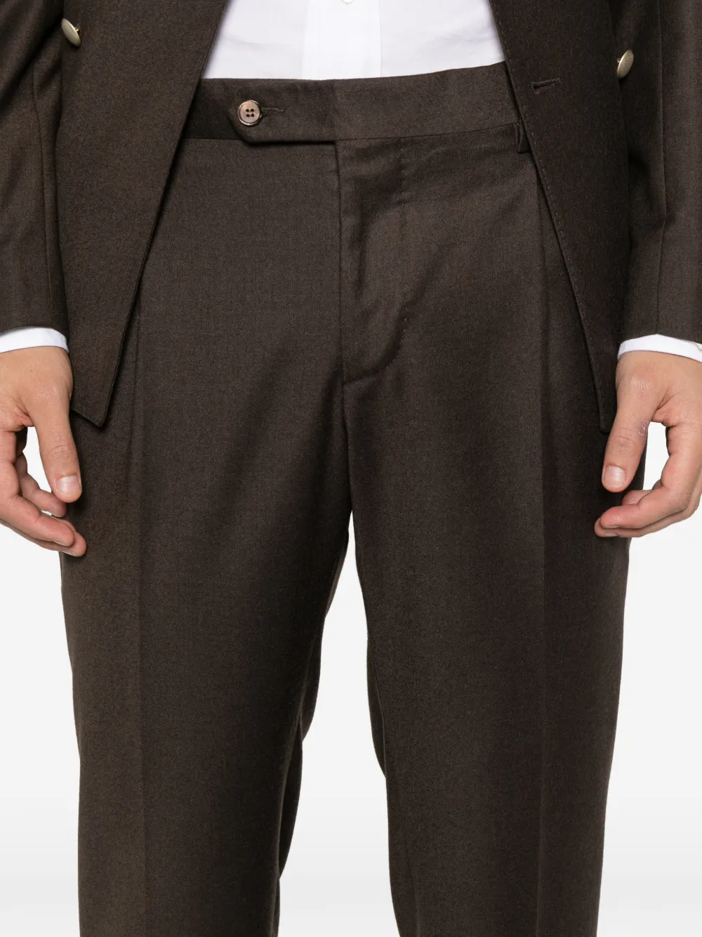 Luigi Bianchi Mantova Double-breasted Suit In Brown