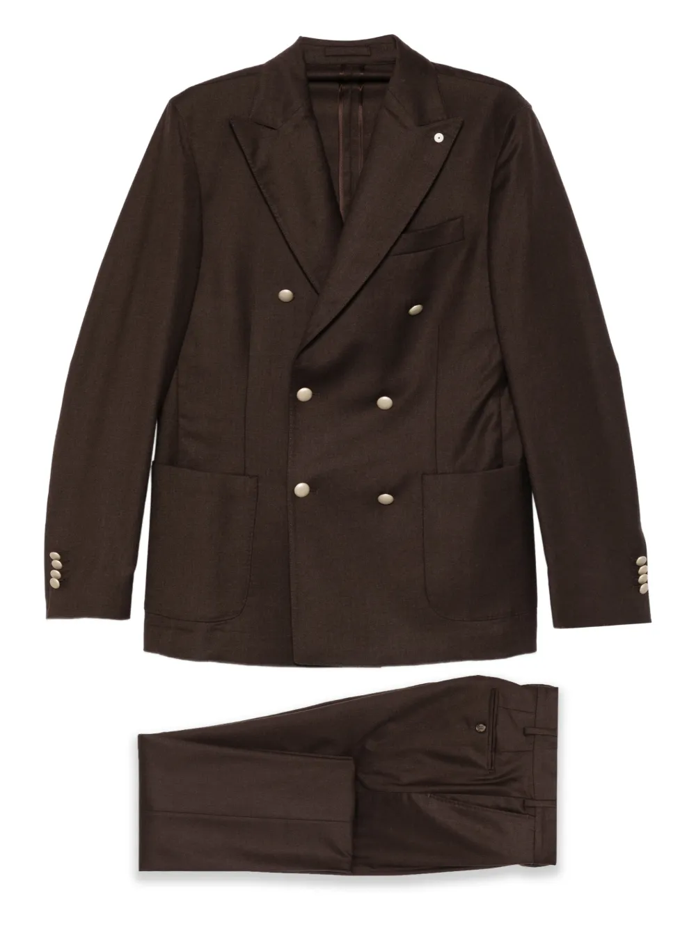 LUIGI BIANCHI MANTOVA double-breasted suit | Brown | Image 1