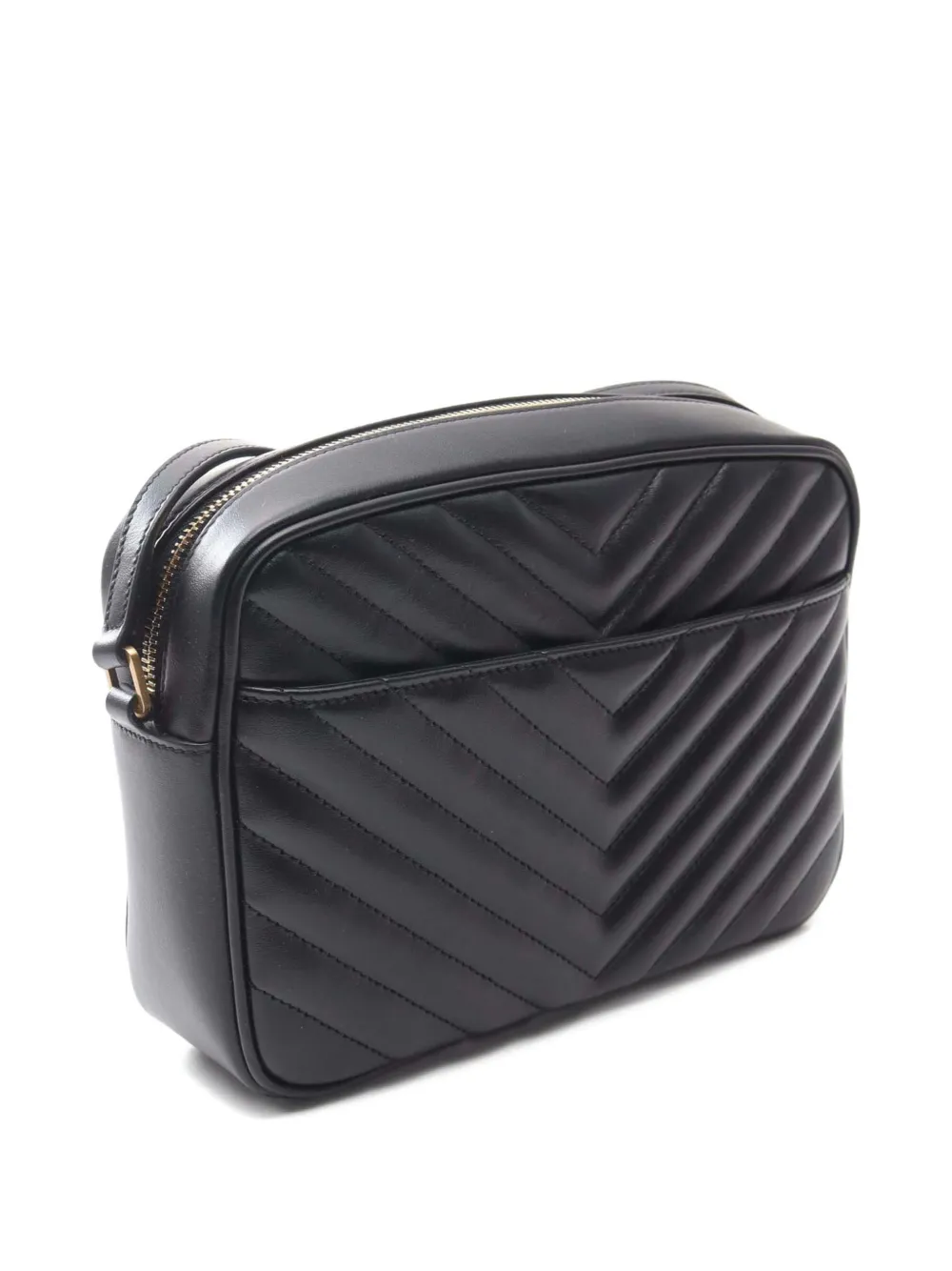 SAINT LAURENT Pre-owned 2012-2025 Quilted Leather Monogram Lou Camera Bag Crossbody Bag In Black