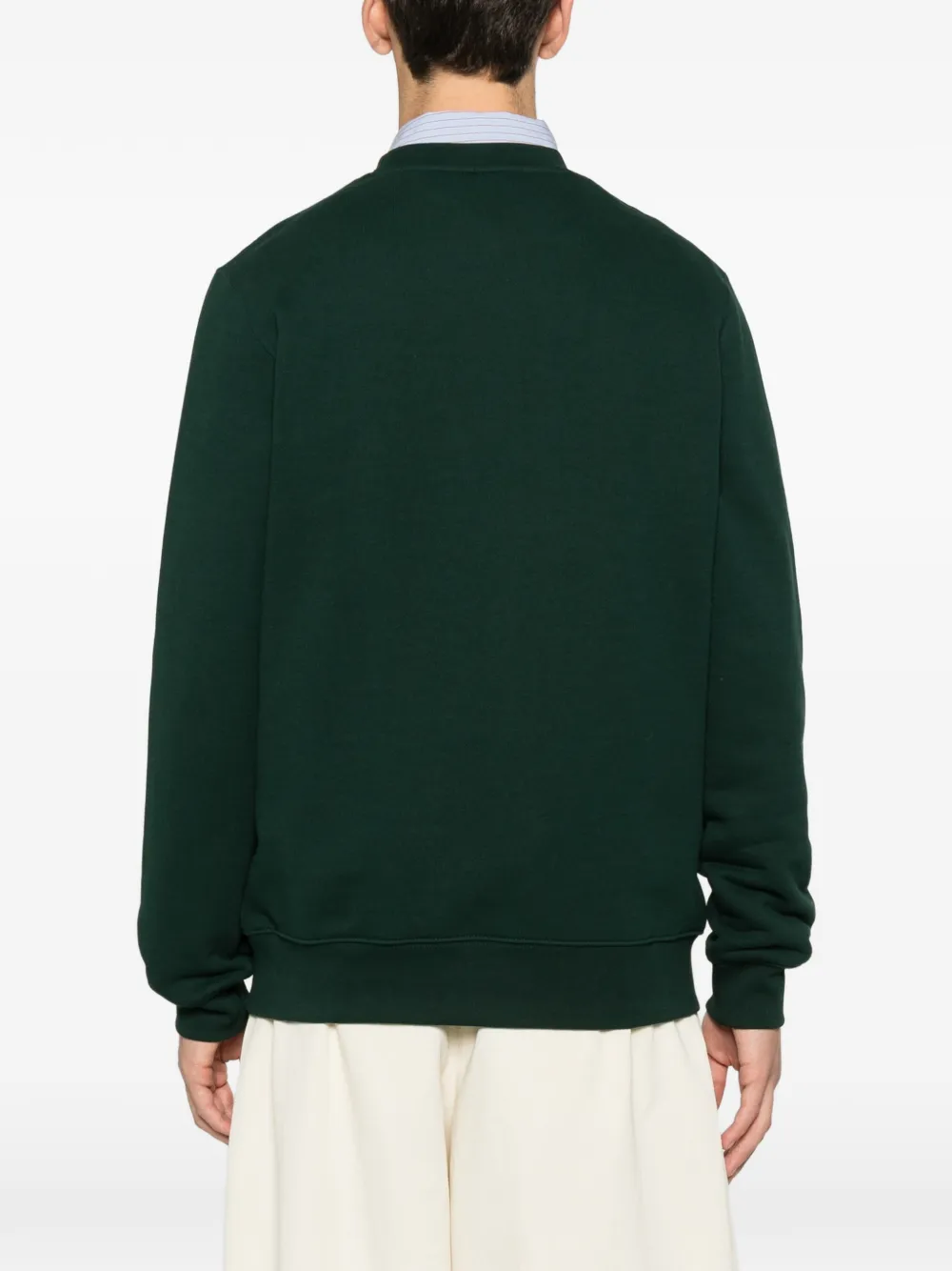 Lacoste Classic Fit Cotton French Terry Sweatshirt In Green