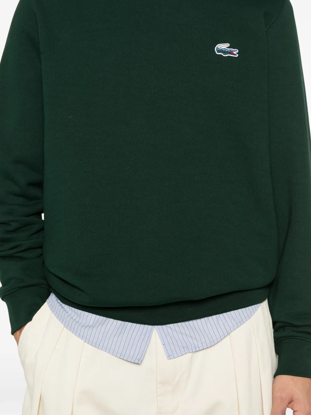 Lacoste Classic Fit Cotton French Terry Sweatshirt In Green