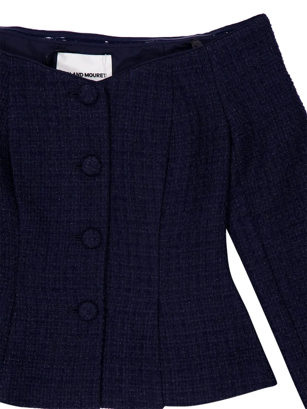  Roland Mouret Off-shoulder Bouclé Top - Blue 