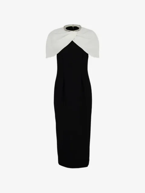Roland Mouret crystal-trim midi dress
