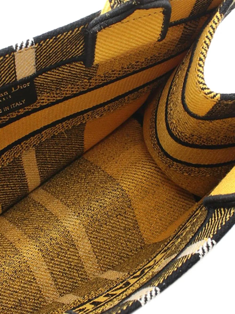 Pre-owned Dior 2022 Small Check N  Canvas Book Tote Bag In Yellow