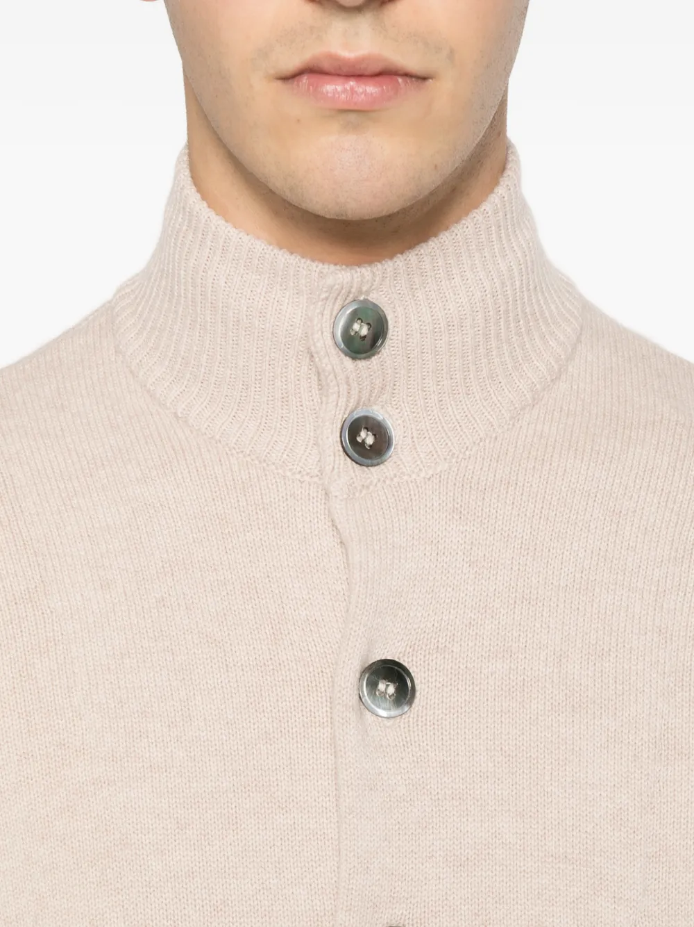 Della Ciana Flap-pocket Buttoned Cardigan In Neutral