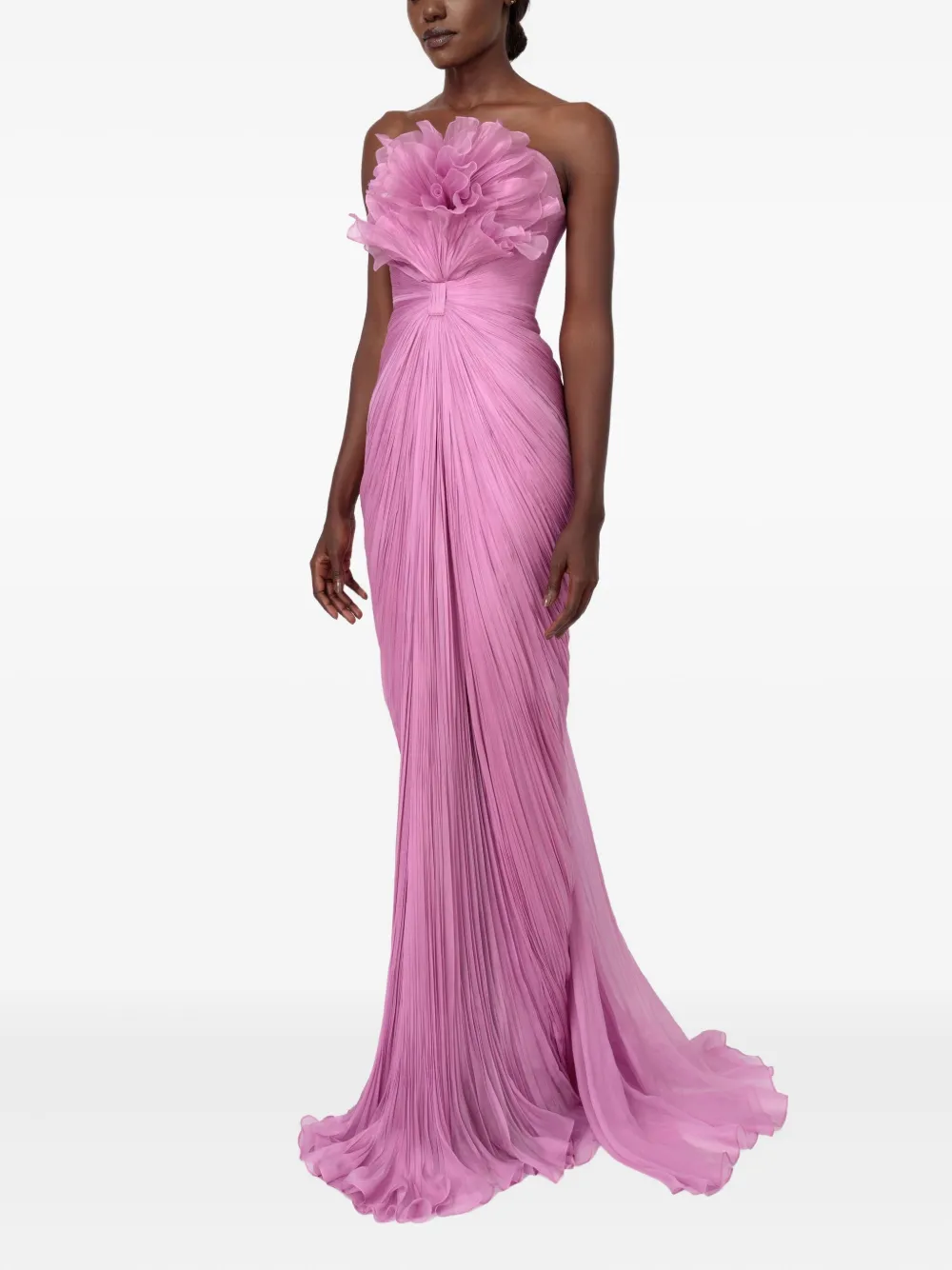 Iris Serban Floralia strapless maxi dress - Roze